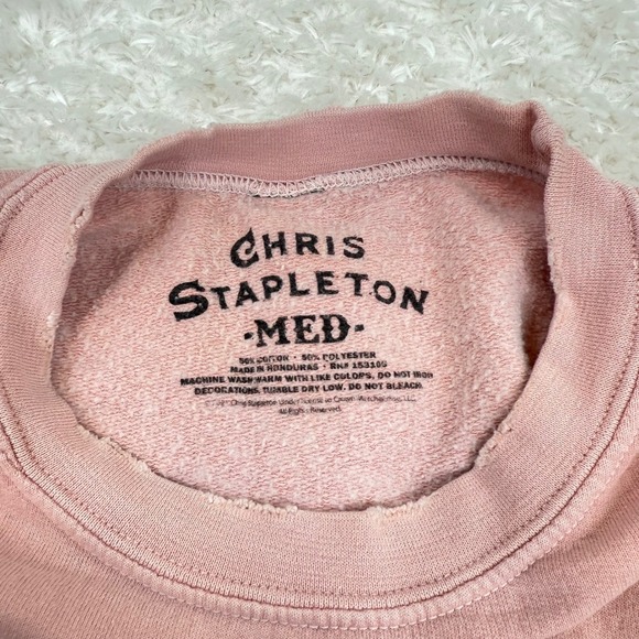 Chris Stapleton Women's M Medium Pink Smooth As Tennessee Whiskey Sweatshirt - Picture 4 of 11